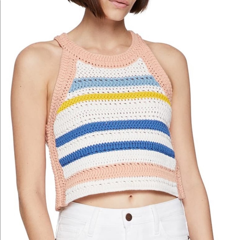 BCBGeneration crochet striped crop top M